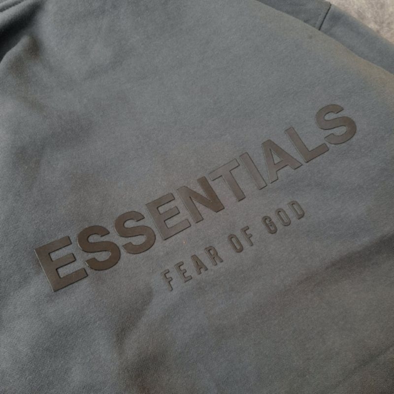 HOODIE JAKET SWEATER ESSENTIALS FEAR OF GOD GREY ABU FULLTAG &amp; LABEL