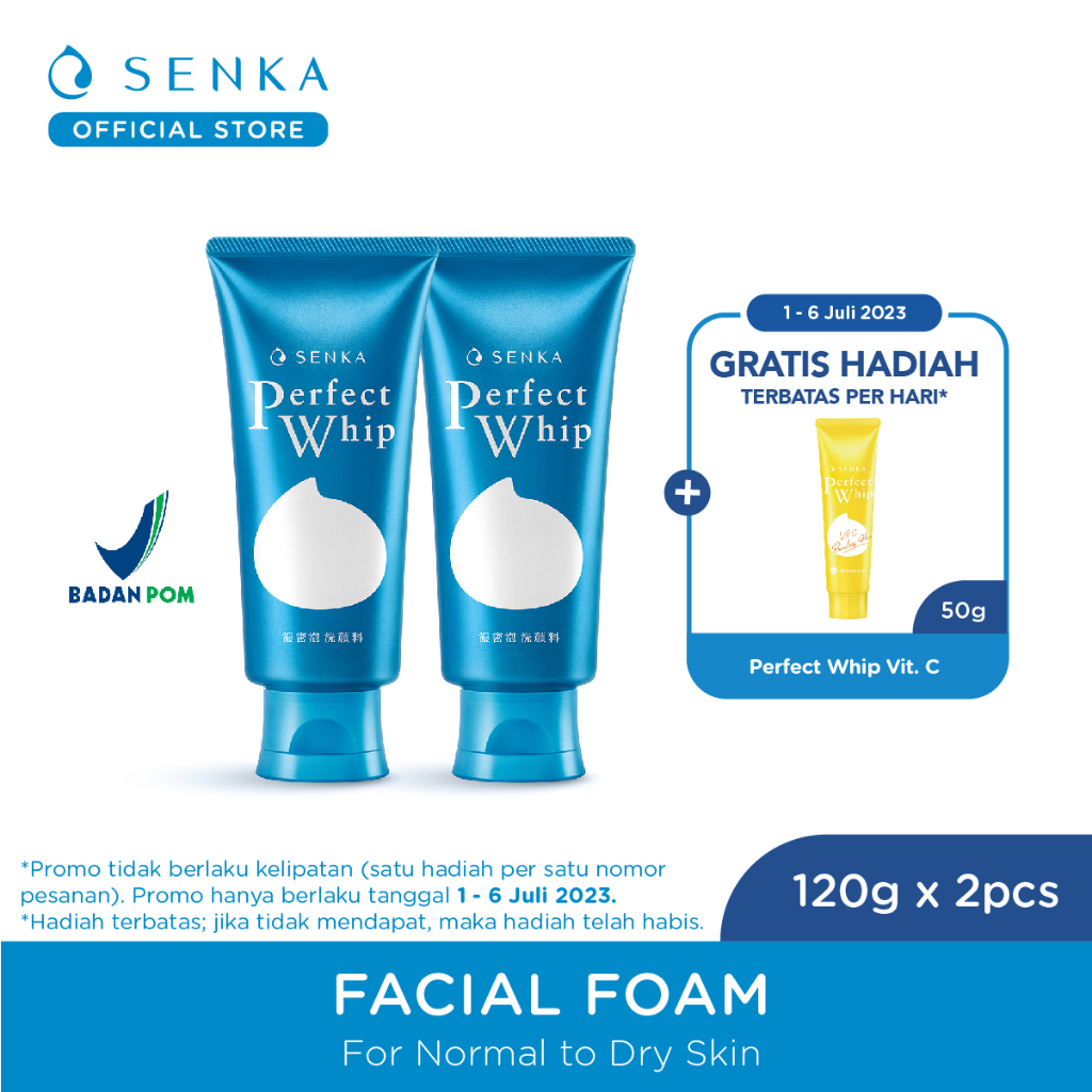 [9-23 May BUY 2 GET 6 Hadiah Terbatas/Hari] SENKA [Twinpack] Perfect Whip Facial Foam From Japan 120g