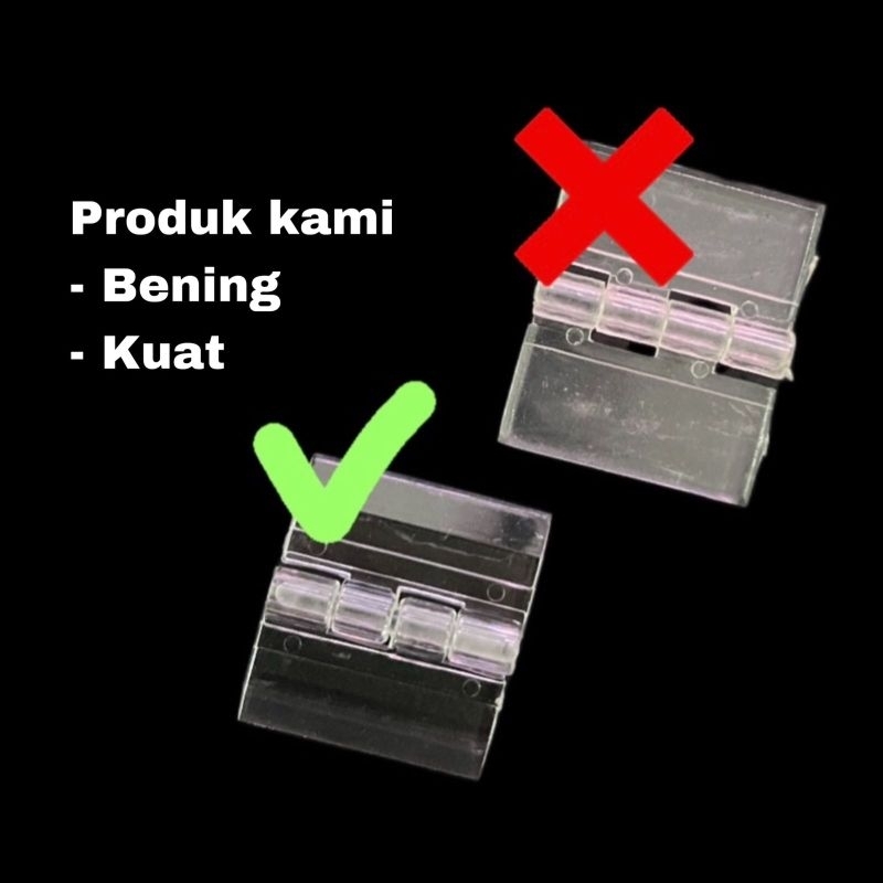 ENGSEL AKRILIK 6.5cm Bening / Anti Pecah / Acrylic Hinge 65 x 42 mm