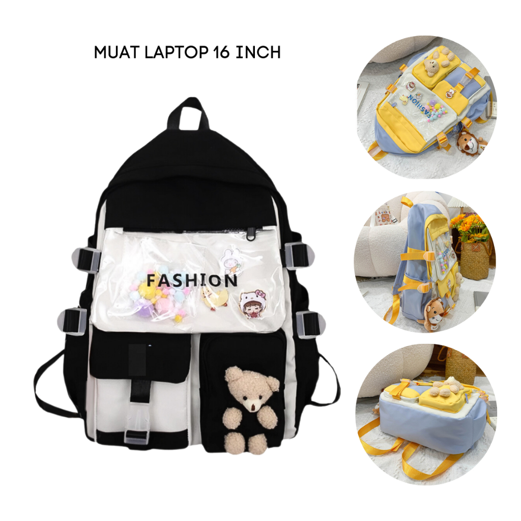 Tas Ransel Sekolah CLOUDS' LOVE 2118 Backpack Remaja Muat Laptop 16inch Bahan Anti Air WATCHKITE WKOS