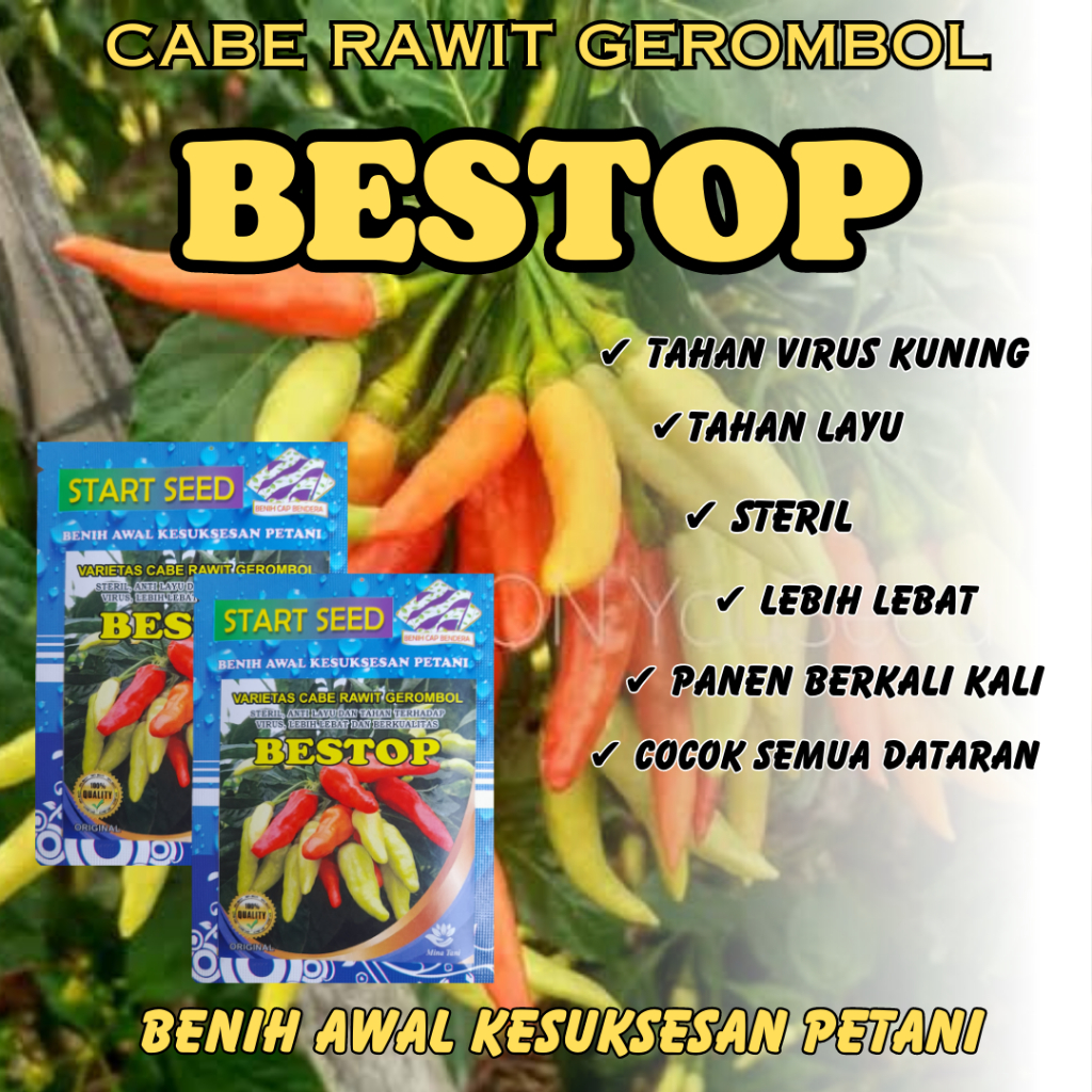 [TERBAIK] Benih Unggul Cabai Rawit Gerombol BESTOP 10 Gram Original