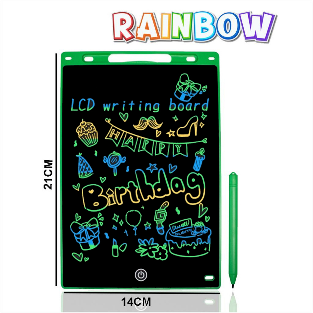 Papan Tulis Anak LCD 3 WARNA Menulis Menggambar / LCD Writing Tablet Rainbow/Drawing Pad 8.5INCH