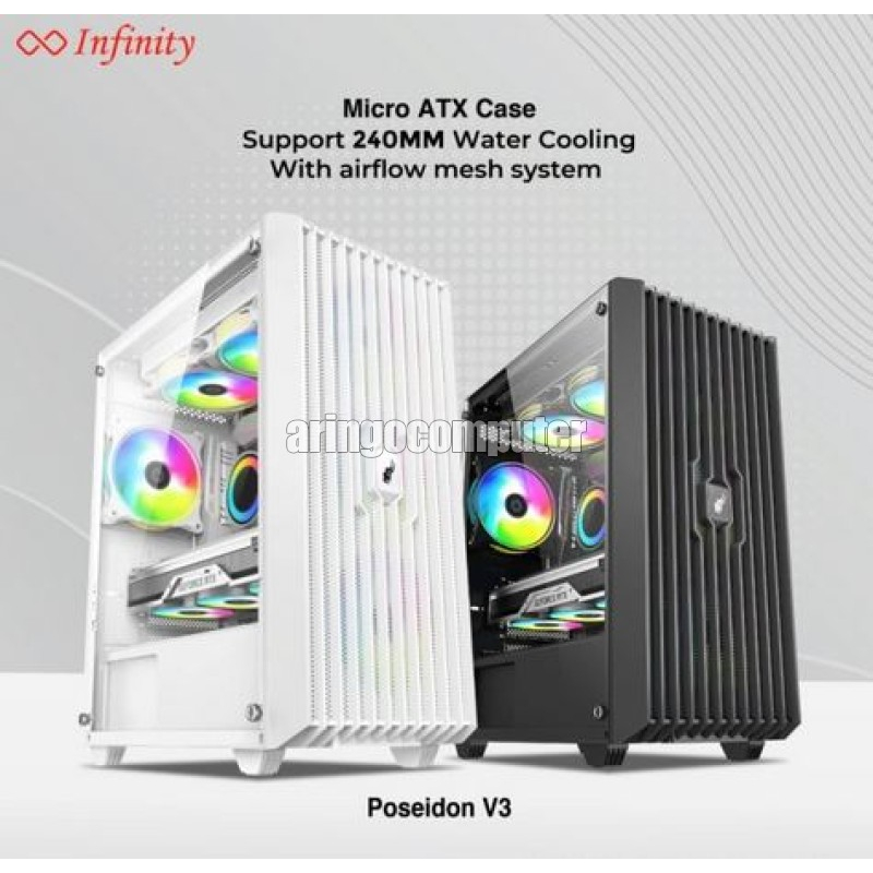 Casing INFINITY POSEIDON V3 WHITE (Free 3 FAN RGB)