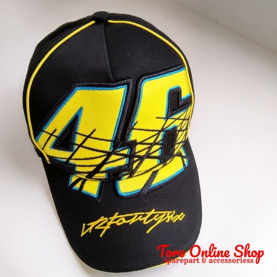 topi baseball pria keren motif motogp yamaha 46 hitam yamaGC71 Ayo Beli