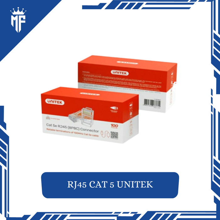 Konektor Rj45 Cat 5e Unitek 8P8C isi 100pcs