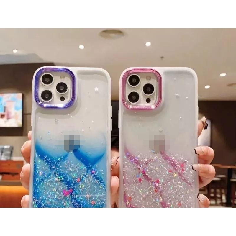 0018 VVV CASE SLING GLITER mermaid for SAMSUNG S21FE S20FE S23ULTRA S22ULTRA A14 A03 Casing garis bl