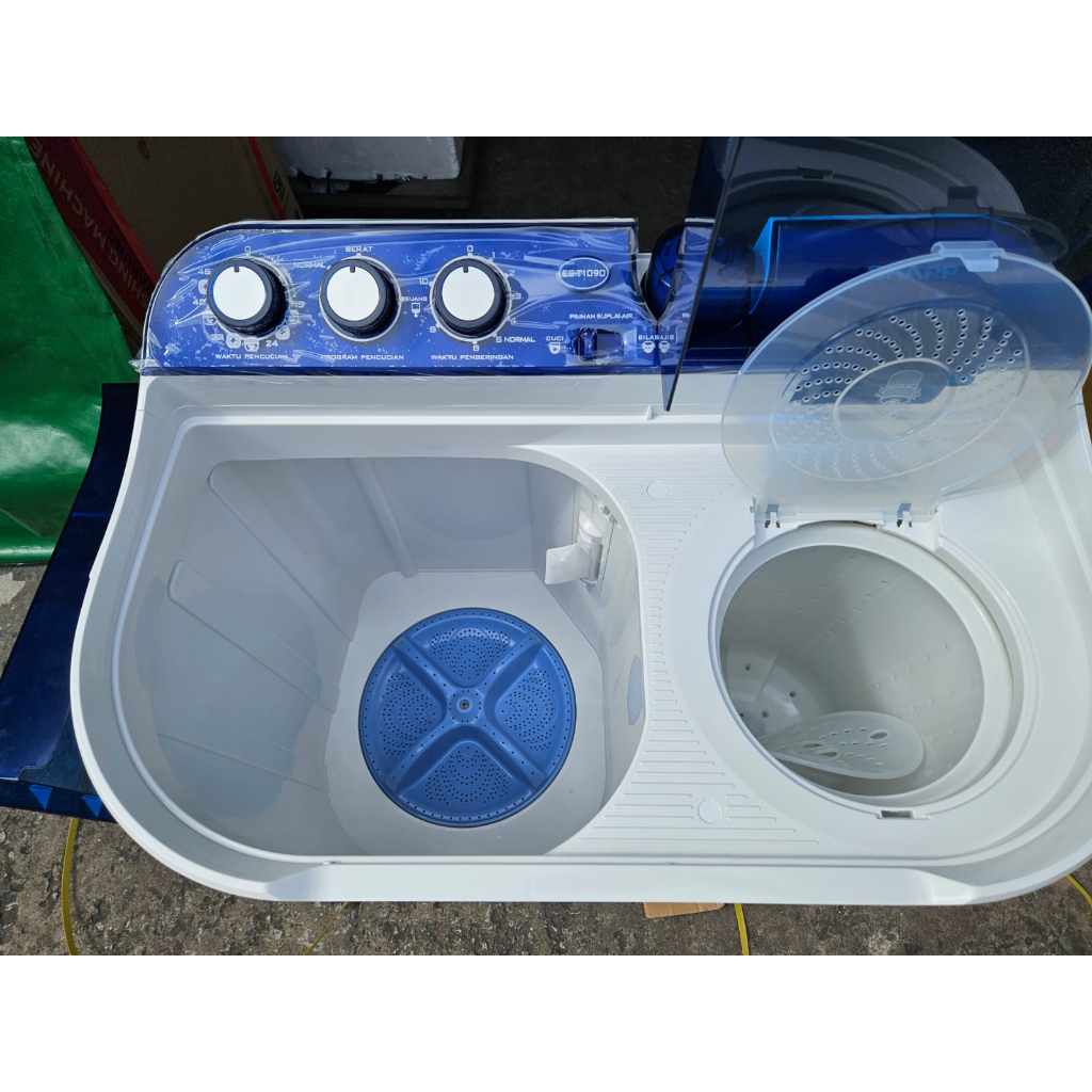 SHARP MESIN CUCI 2 TABUNG ES-T1090 Biru