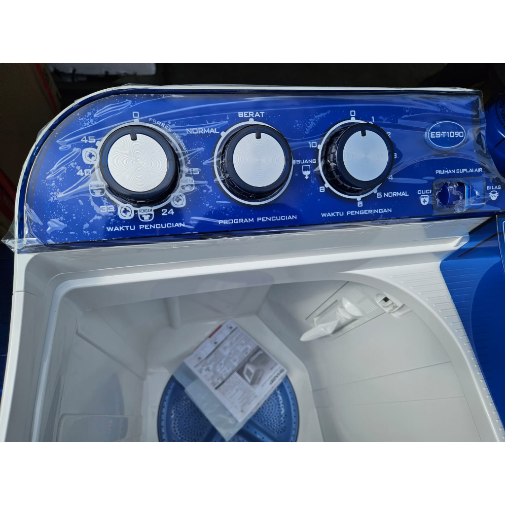 SHARP MESIN CUCI 2 TABUNG ES-T1090 Biru