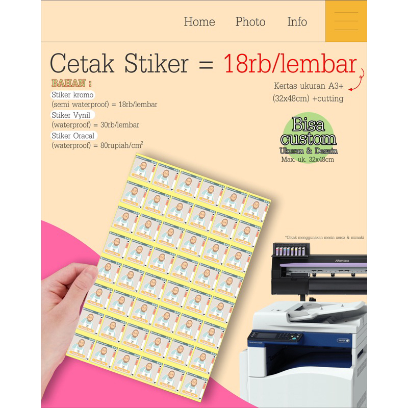 

Stiker Kromo/Vynil - Per lembar A3+