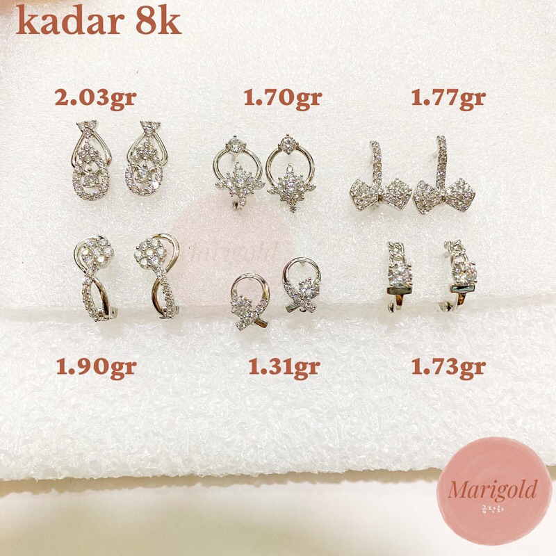 Anting emas putih fashion 375