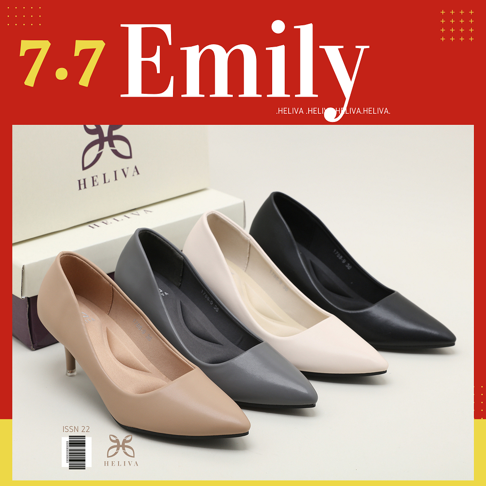 HELIVA EMILY High Heels 6cm Sepatu Stiletto Hak Bahan Kulit 1788-9 Original Brand