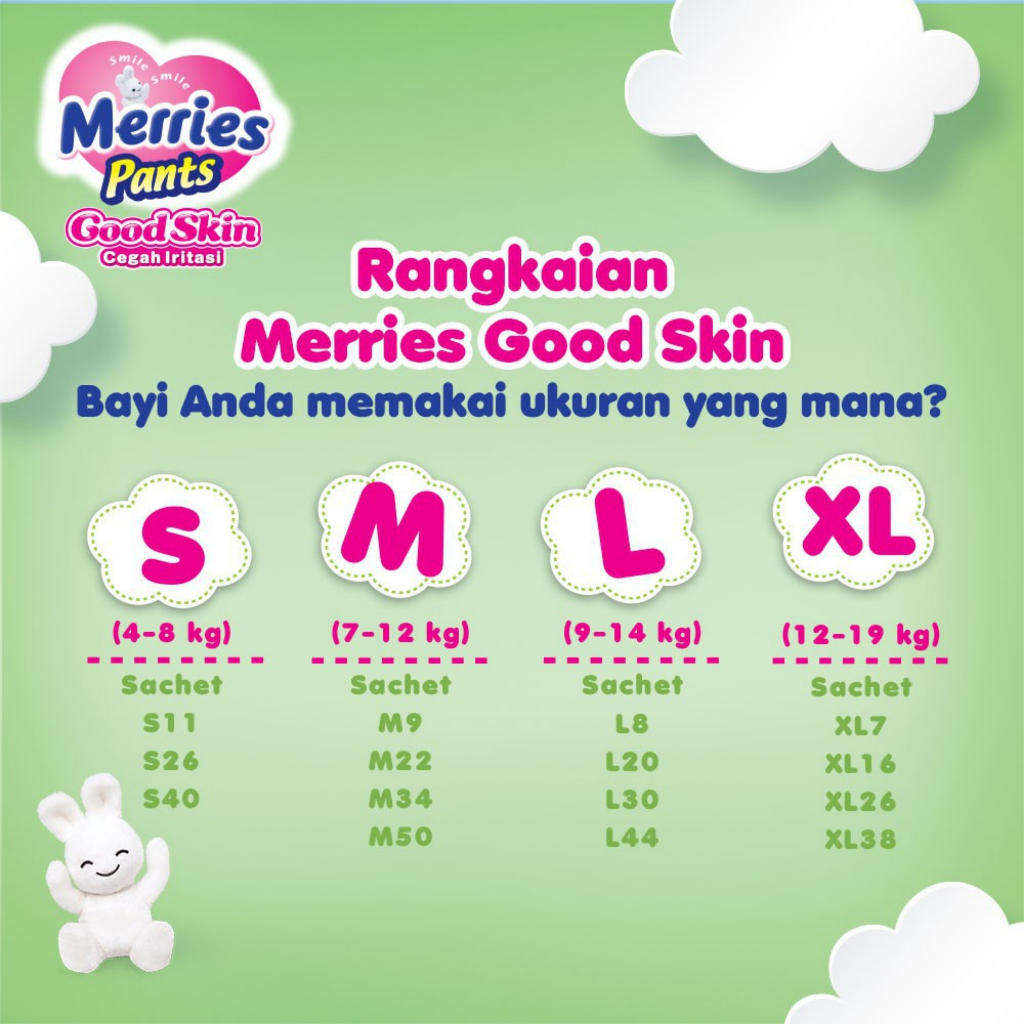 J812B (L30 PCS HARGA 2 BALL ) POPOK BAYI MERRIES PANTS GOOD SKIN (Type Celana )