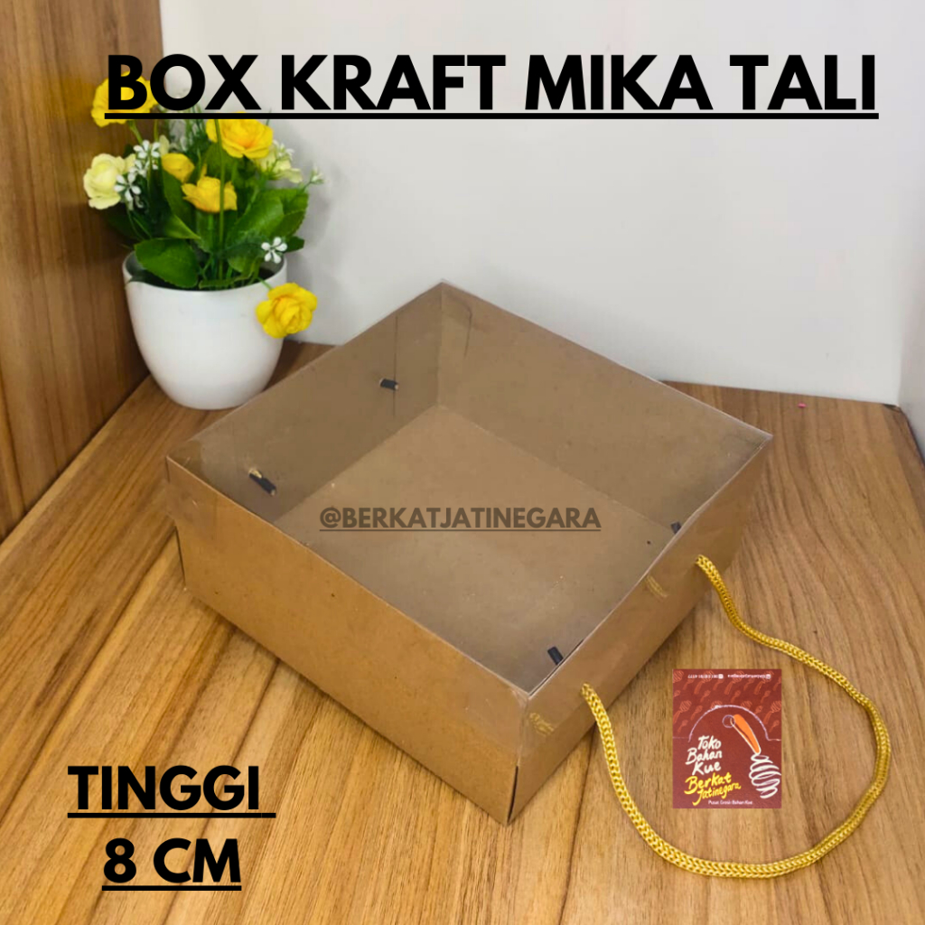 DUS/ BOX/KOTAK KUE/BOX KRAFT MIKA TALI / BOX MIKA / MIKA KOTAK / PACK