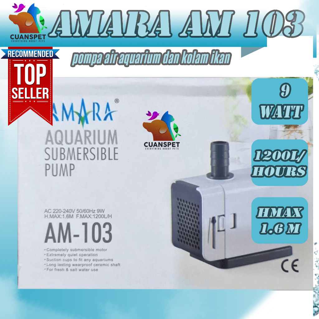Pompa Air kolam Aquarium Power Head Amara AM103 Amara AM 103 Low Watt | Pompa Air Aquarium Kolam Ika