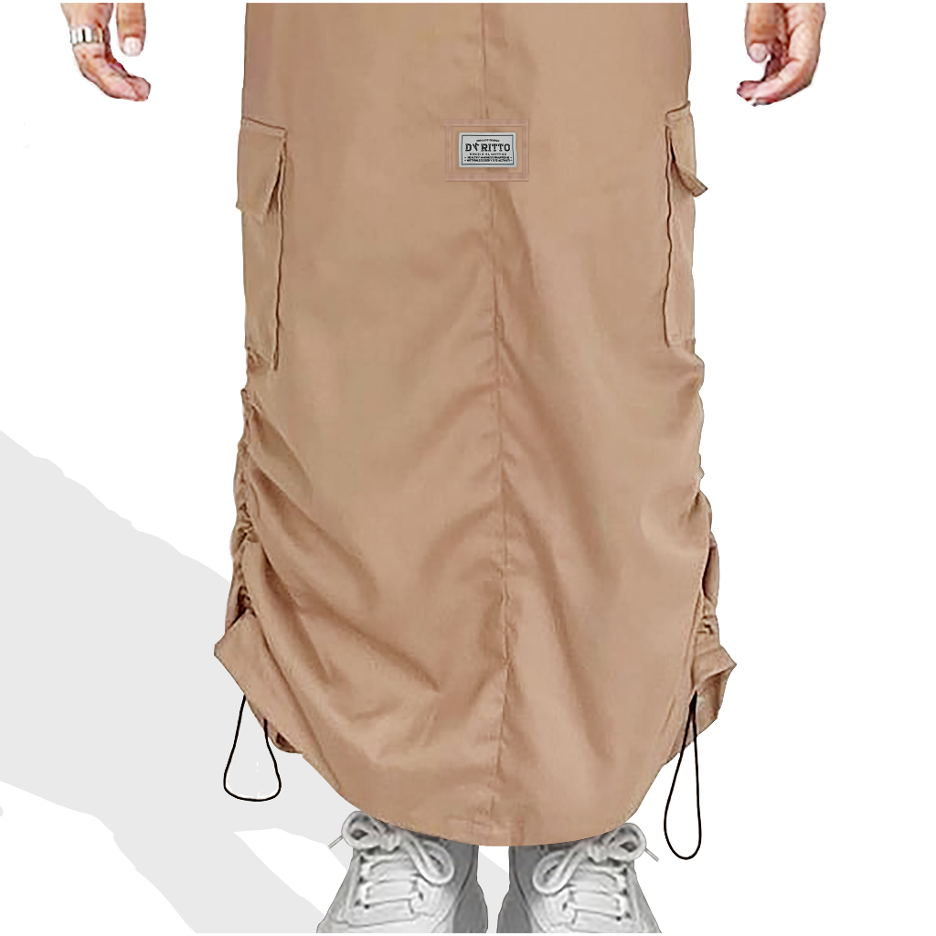 Dritto Cargo Skirt - Rok Cargo Wanita - Brown