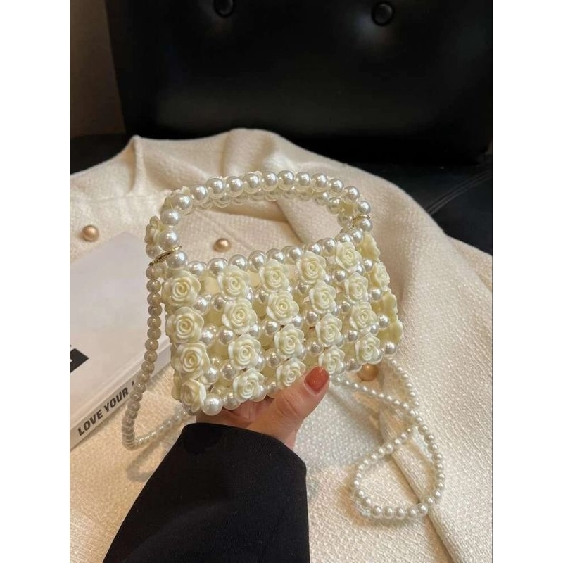 FANMY || rose pearl bag | pearl bag | pearls bag | beads bag | beaded bag | tas mutiara | tas mote |