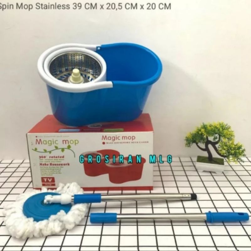 SPIN MOP ALAT PEL STAINLESS MAGIC MOP