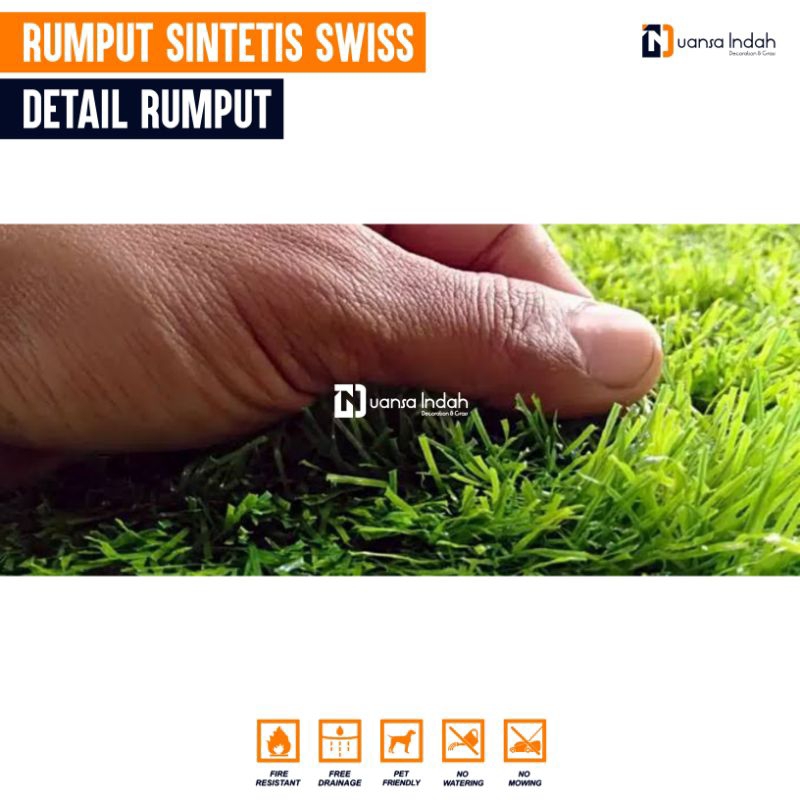 RUMPUT SINTETIS SWISS STANDAR UKURAN 25x100 CM