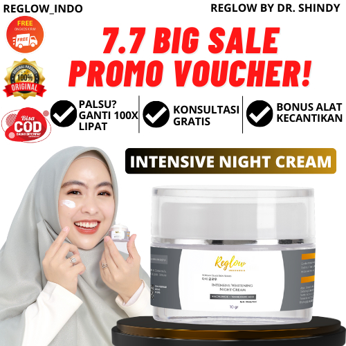 PROMO 9.9 Reglow Intensive Whitening Night Cream - Pelembap Krim Malam Pencerah Wajah Skincare dr Shindy Original