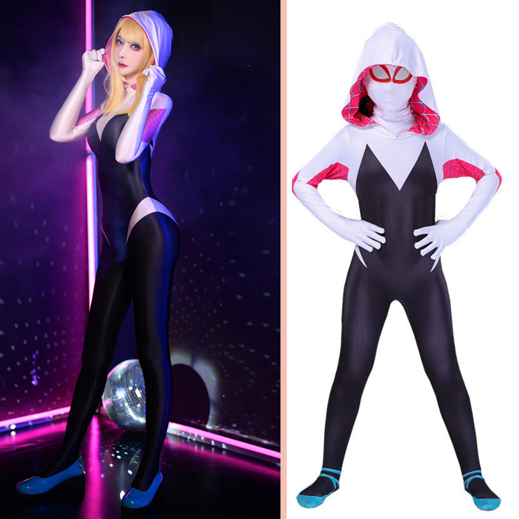 Halloween Cosplay Kostum Anak Spiderman Gwen Dan Miles Adult Spiderman Baju Miles