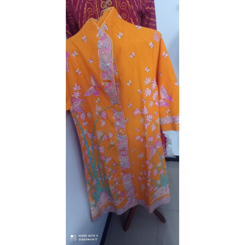 Promo Tunik Batik Semi Tulis Bahan Batik Plus Tricoat Warna Kuning Cerah