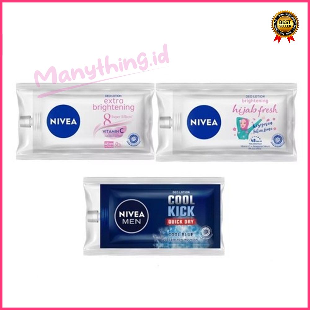 Deodorant Sachet Nivea Men Ice Cool | Hijab Fresh | Extra Brightening | Deo Lotion 9ml