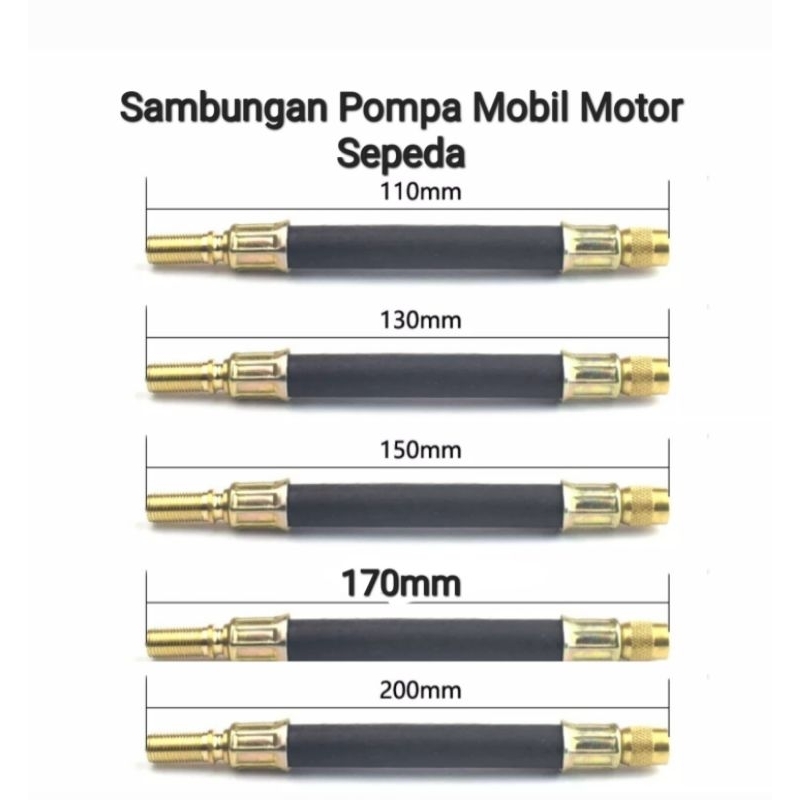 Sambungan Pompa Pentil Mobil Motor Sepeda scooter Electric Valve Extension American Valve Core