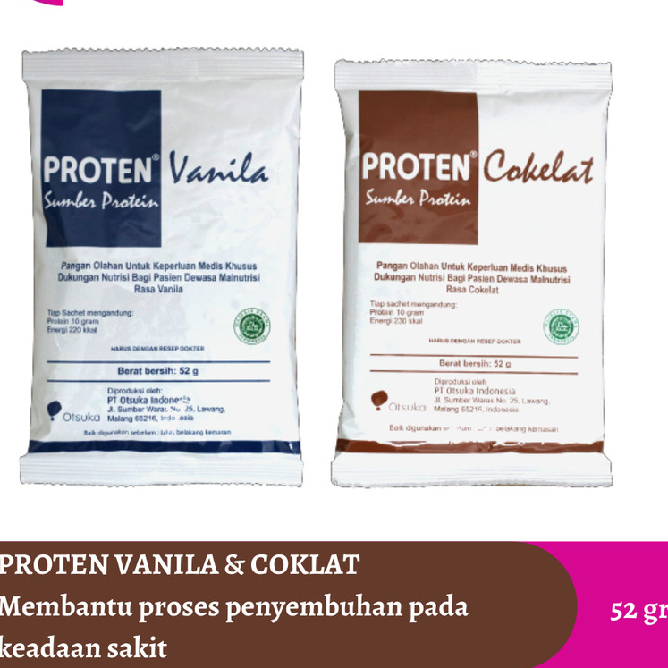 

Susu Proten Vanilla & Coklat Per Sachet