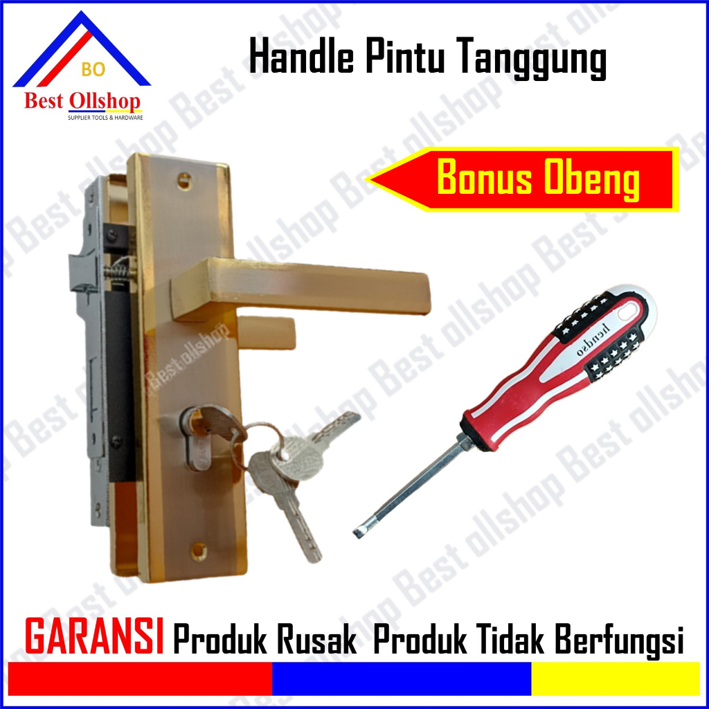 Kunci Pintu Rumah Handle Slot Set Tanggung Putih Kuning 17
