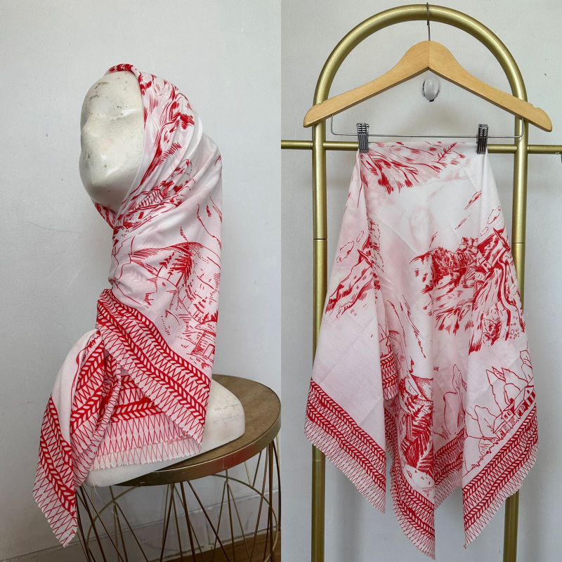 Afrahijab/ Segi Empat Voal Motif 004