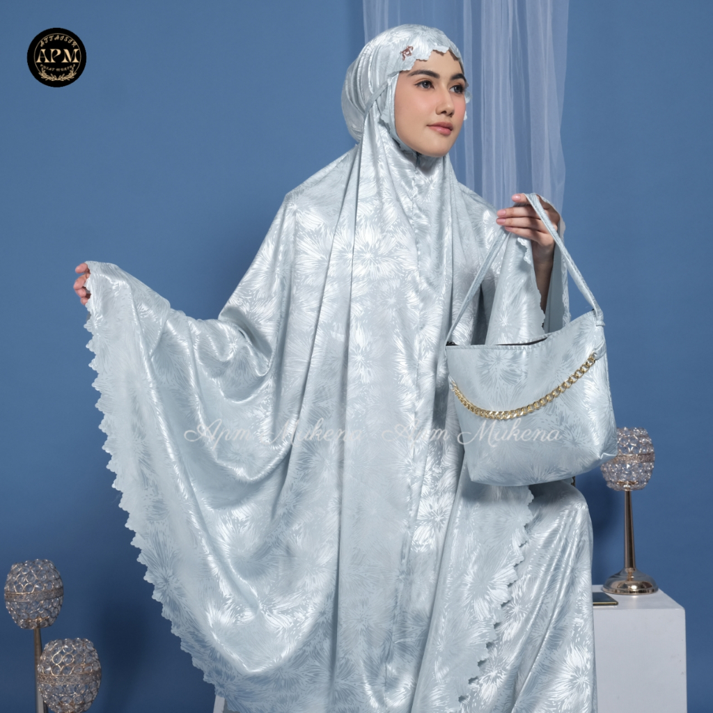 APM Mukena - Mukena Armani Silk Premium Jaguar 2 In 1 Motif Random Putri Salju Laser Cut