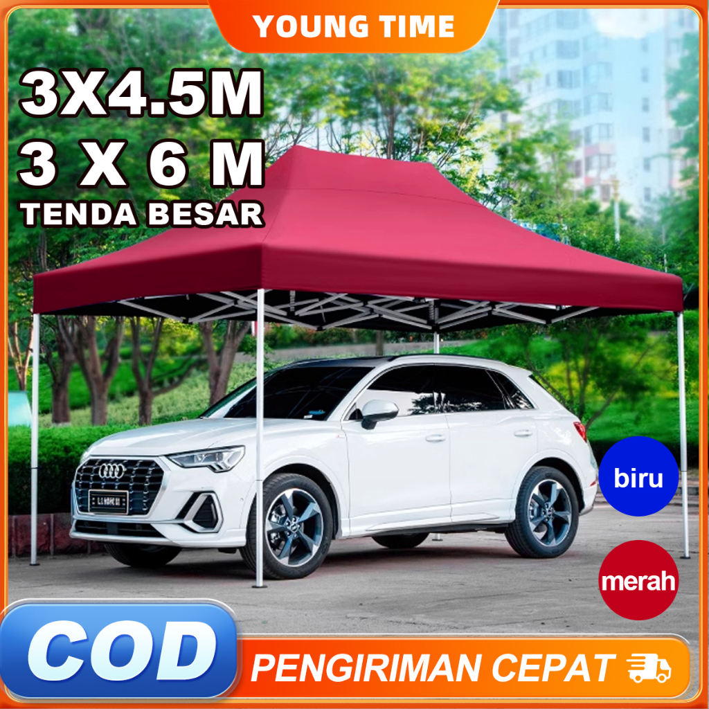 Y&amp;T Tenda Jualan 3x6 Tenda Lipat 3x4.5 Tenda Bazar 600D Outdoor Tenda Gazebo Pameran Dagang Biru dan Merah  Alat Olahraga