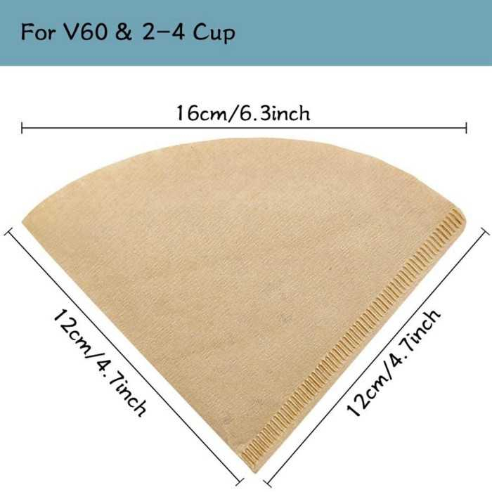 Filter Kertas Kopi V60 Drip Coffee Paper 16cm 100 Pcs Perlengkapan Pembuat Kopi Filter Kertas Material Serat