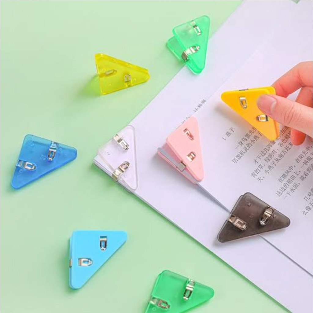 (ctshop1) Penjepit Kertas Akrilik Penjepit Sudut Kertas Segitiga Acrylic Corner Clamp