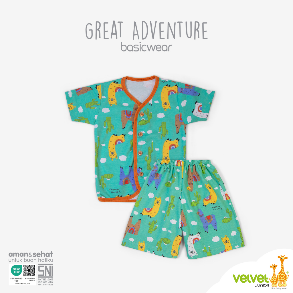 Velvet Junior Setelan Baju Pendek + Celana Pendek Anak Bayi [satuan]