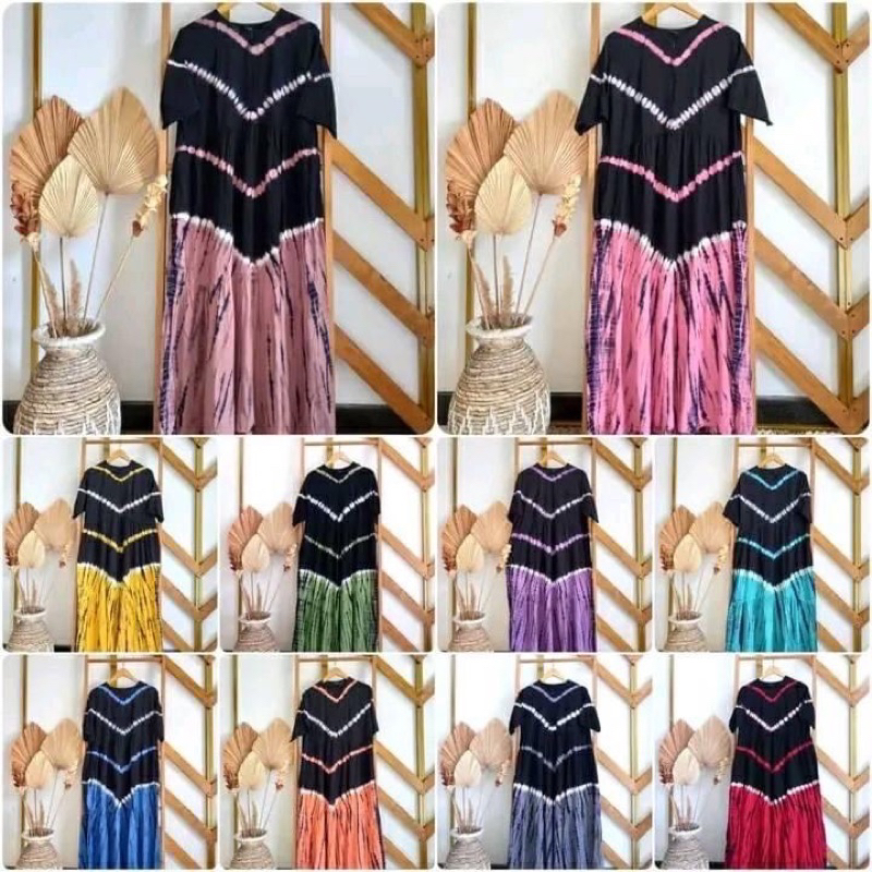 sekdres tie dye - daster panjang tie dye daster batik tiedye