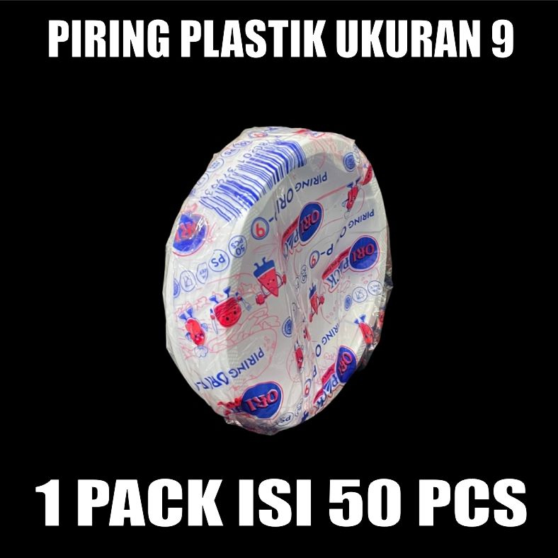 Piring Makan Plastik PerDus Uk 9 Besar L Pesta Disposable Murah P9 Warna Putih SemuaJasaKirim