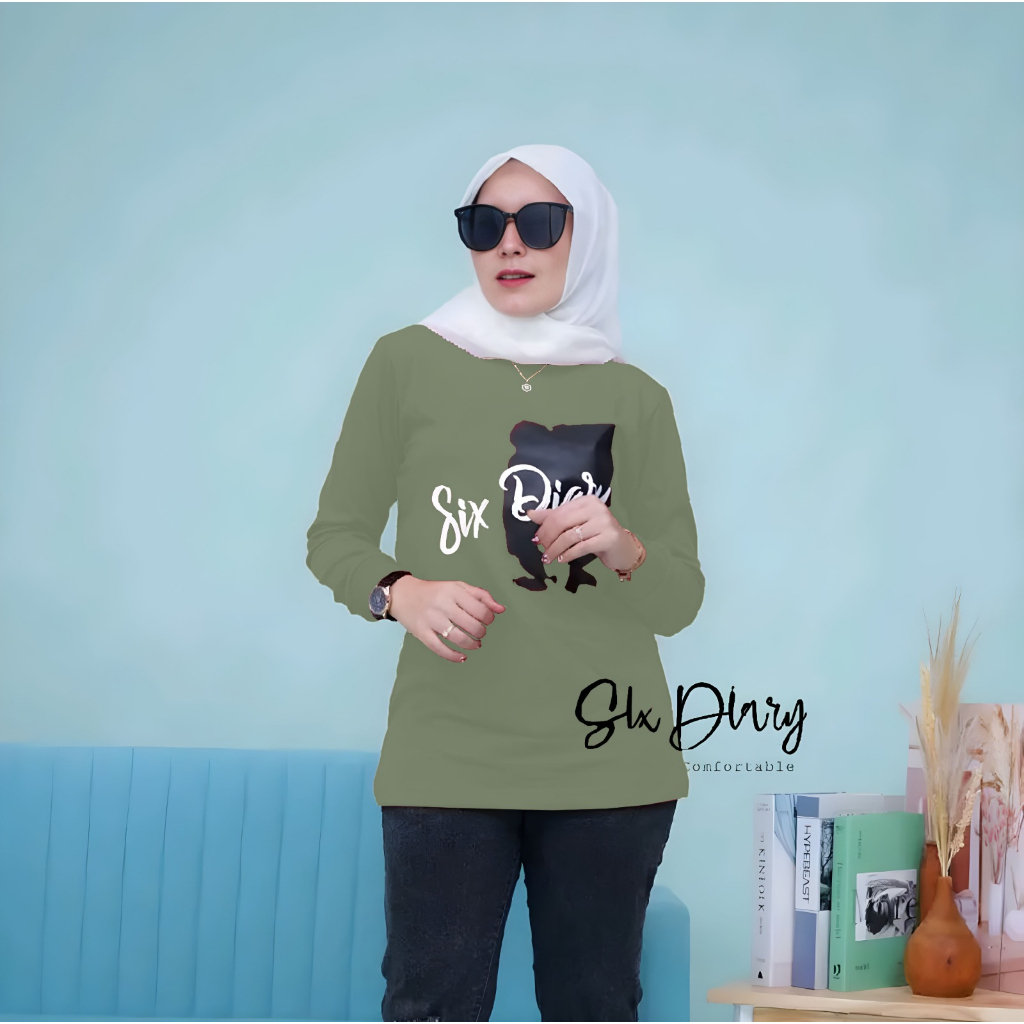 Baju Wanita Fashion wanita Kaos Wanita Atasan Wanita Kaos Lengan Panjang Wanita MOTIF New Six Diary // Style Zolaqu/BAJU WANITA LENGAN PANJANG / SWEATER WANITA KEKINIAN / KAOS WANITA TRENDY / ATASAN WANITA TERBARU 2023