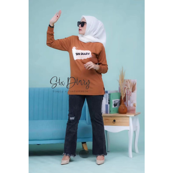 Baju Wanita Fashion wanita Kaos Wanita Atasan Wanita Kaos Lengan Panjang Wanita MOTIF New Six Diary // Style Zolaqu/BAJU WANITA LENGAN PANJANG / SWEATER WANITA KEKINIAN / KAOS WANITA TRENDY / ATASAN WANITA TERBARU 2023