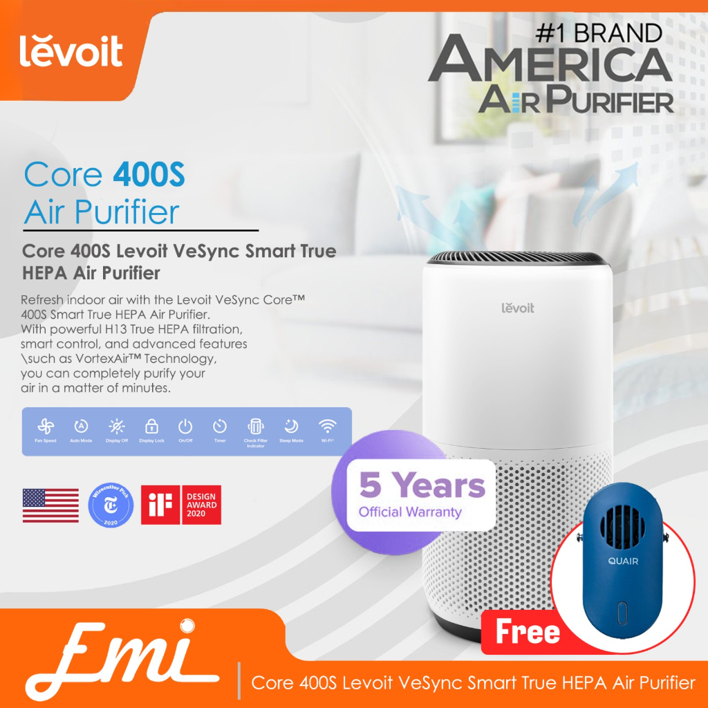 Levoit Core 400S Smart WiFi True HEPA Air Purifier H13 USA Original