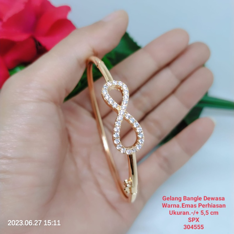Gelang Bangle Golong Perhiasan Aksesoris Lapis Emas Terlaris Termurah Titanium Tembaga Xuping Premium