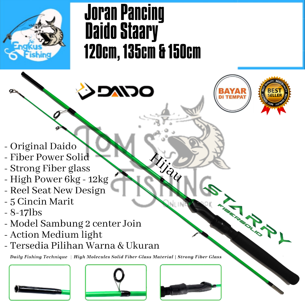 Joran Pancing Daido Staary 120cm - 150cm (7-18lbs) Fiber Solid High 12kg Murah - Engkus Fishing