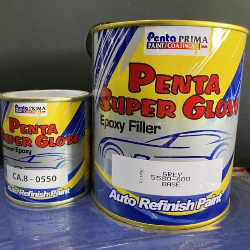Epoxy Filler Gray Penta Super Gloss Cat Dasar /anti karat Gray 1kg