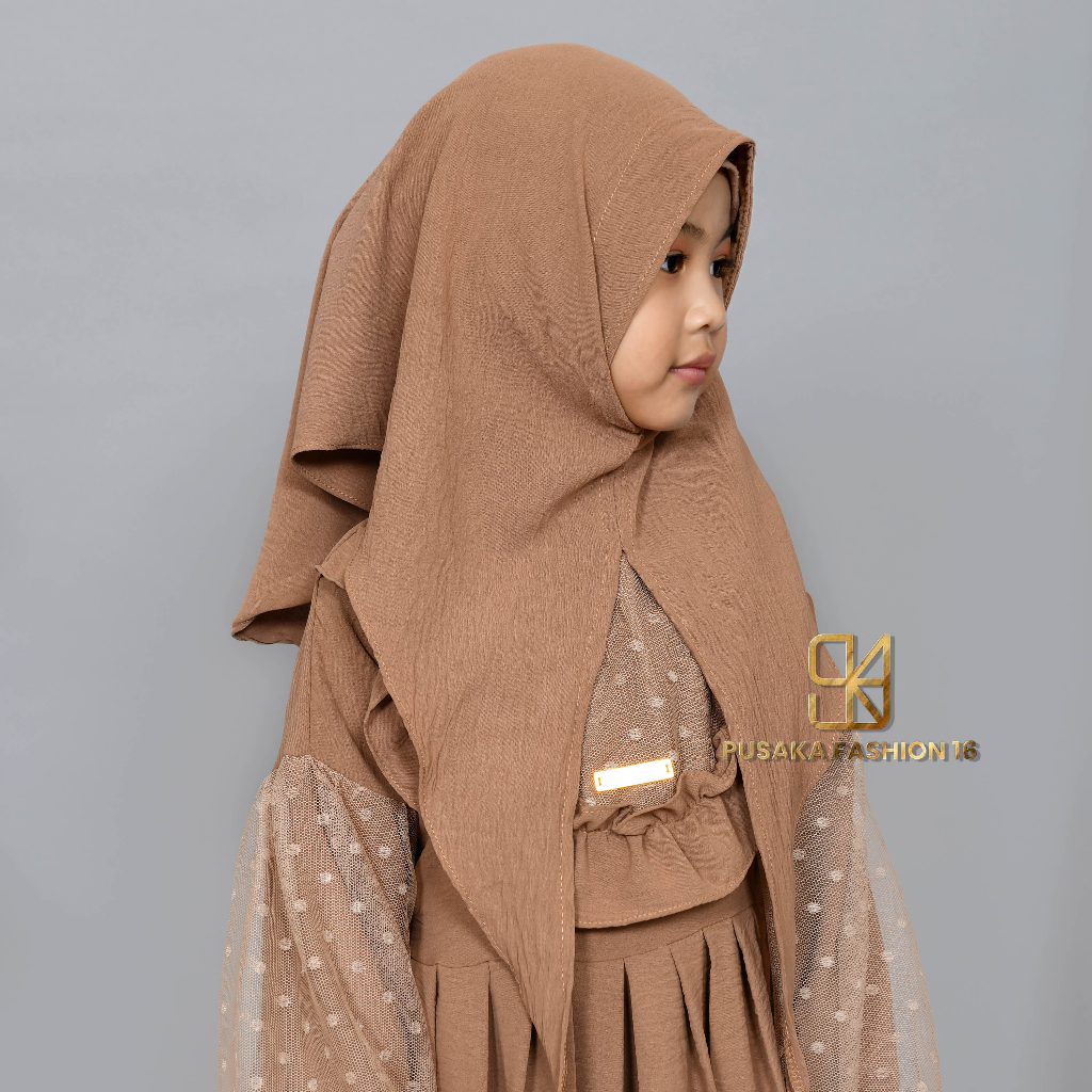 YURA KIDS baju gamis syari anak perempuan FREE HIJAB cringkle MIX TULLE TILLE TILE BROKAT BRUKAT BROKAT fashion muslim terbaru  PASHMINA INSTANT modern dres stelan kerudung serut susun 2 - 9 tahun manasik mengaji maulid nabi  kekinian