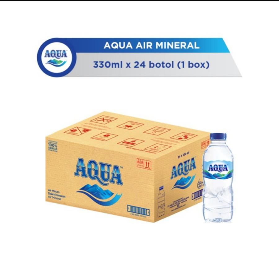 

AQUA Air Mineral 330ml x 24 Botol (1 Dus)