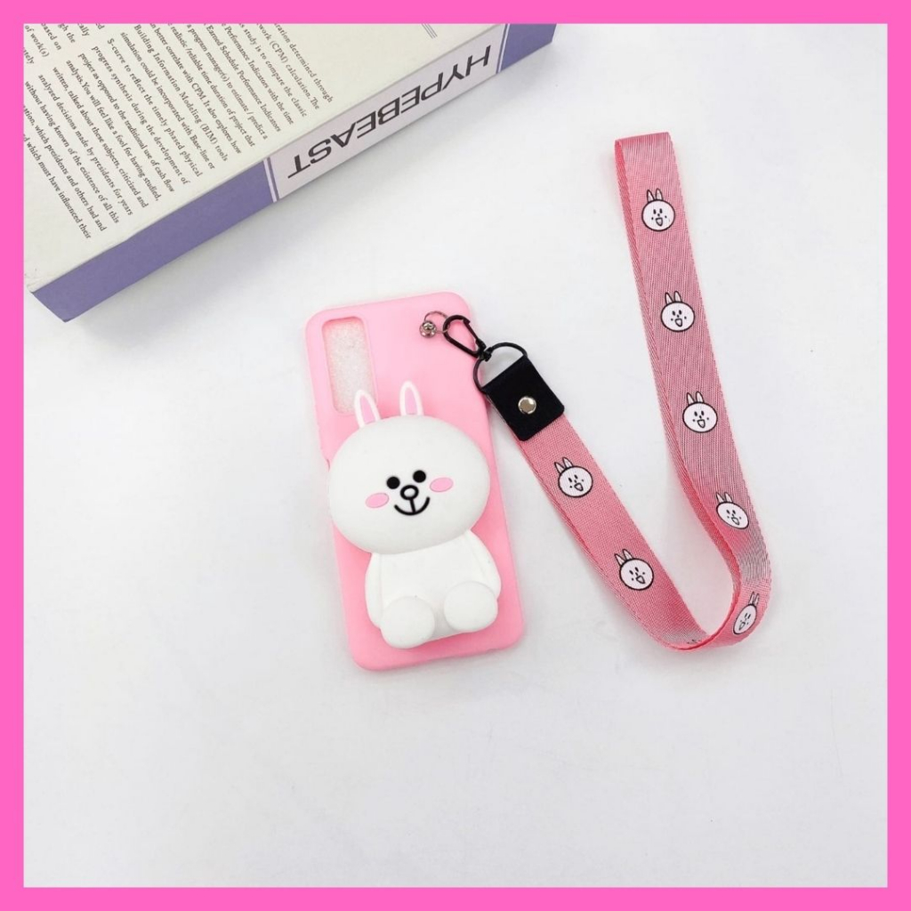 Oppo A52 2020 CASE DOMPET KARTUN + TALI GANTUNGAN