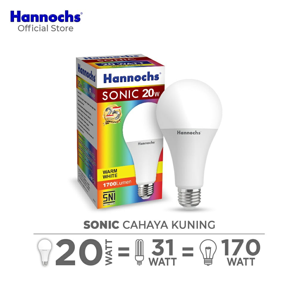 (JB99) Hannochs Lampu LED Sonic 20 Watt - Cahaya Kuning