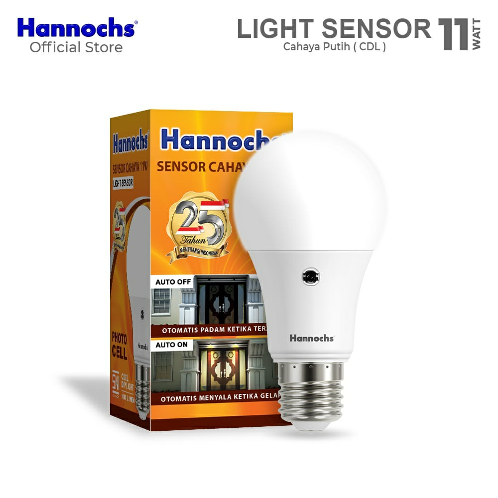 (JB99) Hannochs Lampu Led Light Sensor 11 watt cahaya Putih