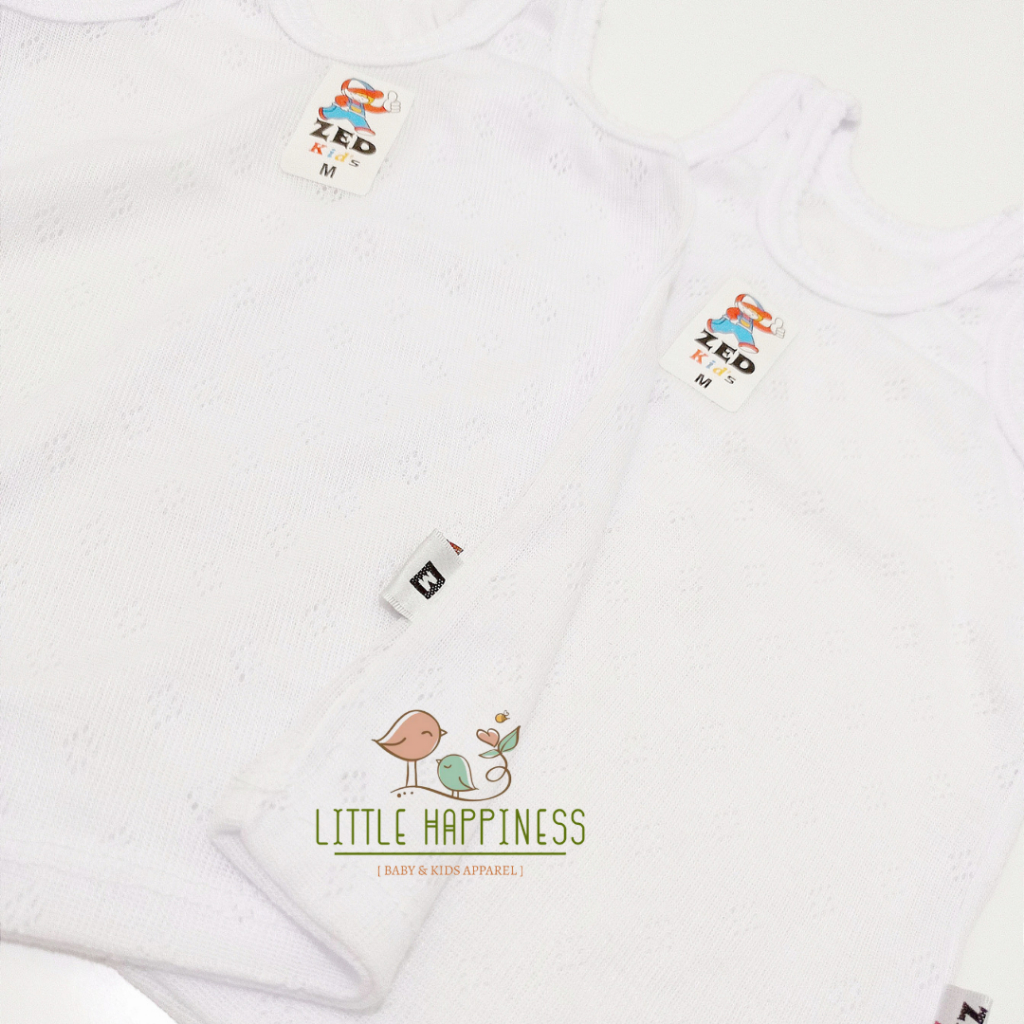 3 PCS ZED KID'S Singlet Putih Anak 0-15 Tahun Murah/Kaos Dalam Anak Laki-laki Dan Perempuan