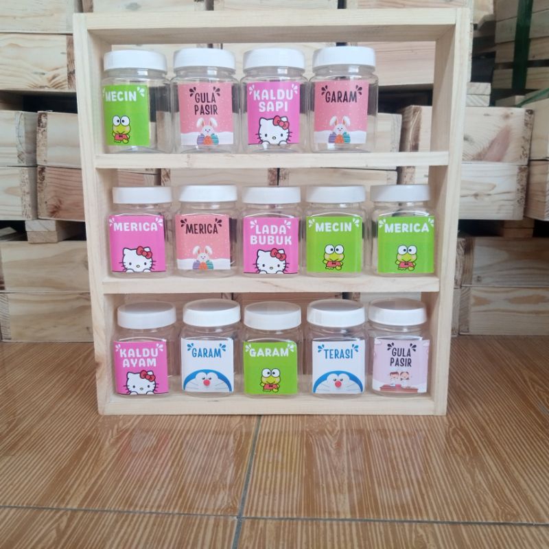 Rak Toples Kayu Mini Kotak Rak Kayu Mini Serbaguna